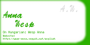 anna wesp business card